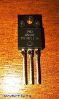 PHX4N60E       транзистор MOSFET  N- канальный	   / 2,4А / 600В / 35Вт /